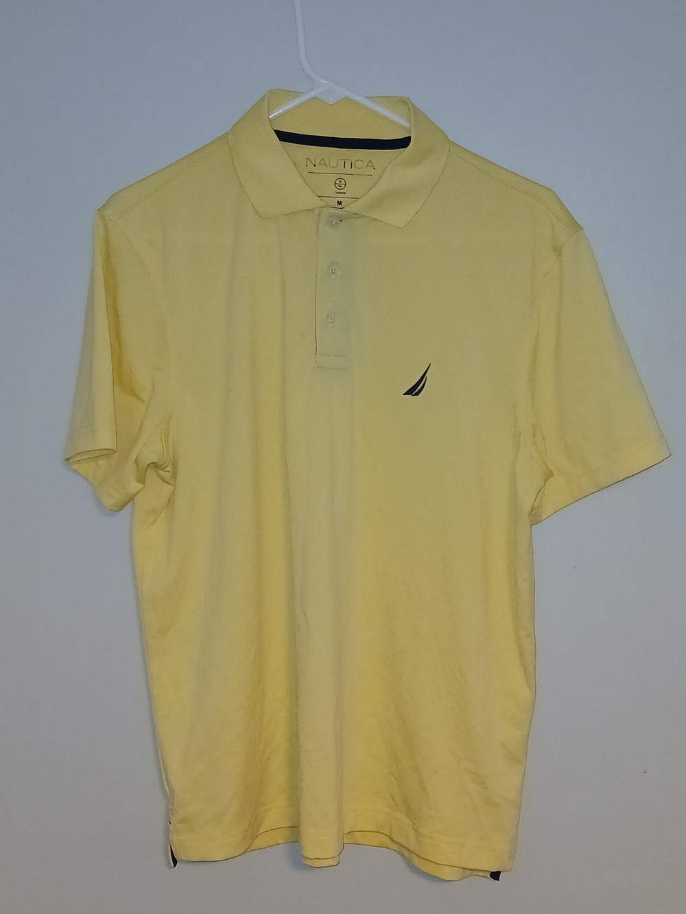 Nautica Men's Pale Yellow Polo with Embroidered Sail Logo - Picture 1 of 2